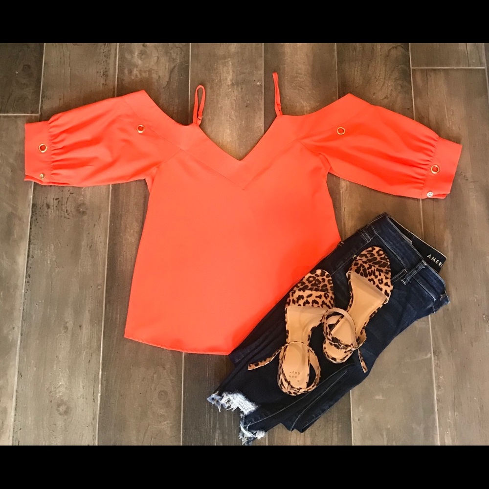 Coral Off the Shoulder Top